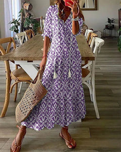 Darcy - Damen Langes Kleid in Lila