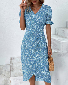 Lorena - Blumenkleid - Lebendig in Blau
