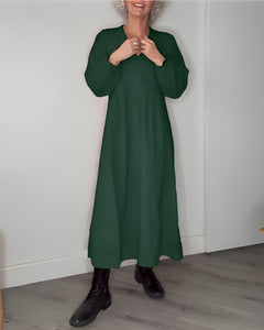 Pia - Wirbelmuster - Maxikleid in Grün