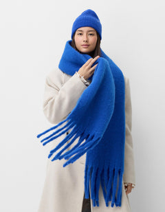 PLEUN™ | Einfarbiger Mohair-Schal in Blau