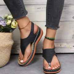 Talia - Modischen Ledersandalen in Schwarz