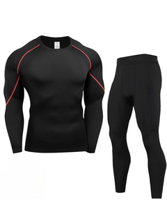 Zortex | Atmungsaktive Thermounterwäschen-Set für Herren in Schwarz-Rot