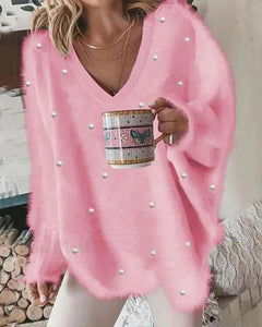 Jella - Langärmeliges Pullover in Rosa