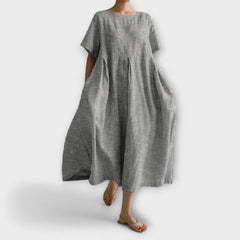 Elena | Auffälliges Midi-Kleid Damen in Grau