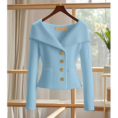 Barbora | Mühelos schicker Frühling- und Herbst-Cardigan in Himmelblau