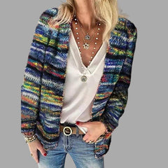 Mette - Strickjacke - Mehrfarbig in Blau