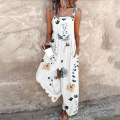 Elena | Damen Latzhose mit feinem Print im Trendlook in Weiß