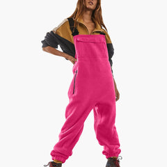 Alina | Verstellbarer Fleece-Overall aus Cordstoff in Rosa