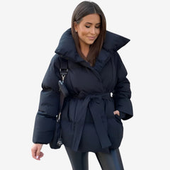 Maria | Elegante Wattierte Jacke in Schwarz