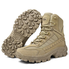 Wasserdichte und rutschfeste taktische Sportstiefel mit hohem Schaft (verbesserte Haltbarkeit) in Khaki
