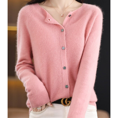 Olivia - Cardigan aus weicher Kaschmirwolle in Hellrosa