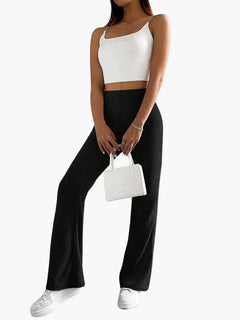 Fee | Lange Casual-Hose mit Hoher Taille in Schwarz
