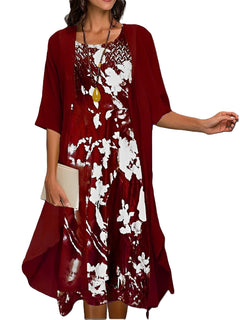 Gladys - Elegantes Midi-Abendkleid-Set für Damen in Rot