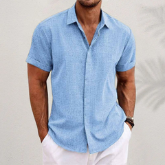 Herren Klassisches Button-up Hemd | Sommerlich Elegant in Hellblau