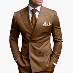 Zweireiher-Anzug für Herren - Klassisches Design mit Stil in Khaki