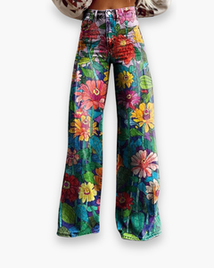 Damen Elegante Stoffhose | Vielseitig und Bequem in Gänseblümchen
