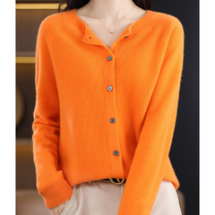 Olivia - Cardigan aus weicher Kaschmirwolle in Orange