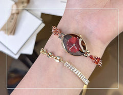 Vianne - Funkelnde Armbanduhr in Rot
