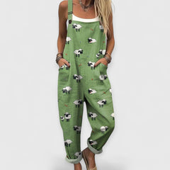 Helen | Damen Jumpsuit mit weitem Bein in Grün
