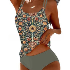 Vicenta® | Stilvoller bedruckter Tankini-Badeanzug in Grün
