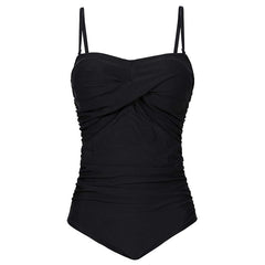 Emilia® | Badeanzug Klassischer Hochwertiger Stoff Ideal Für Den Strand Für Damen in Schwarz