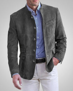 Andreas | Herren Klassische Wildleder-Blazerjacke in Grau