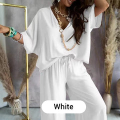 Women’s Casual Loose Solid Color Suit in White