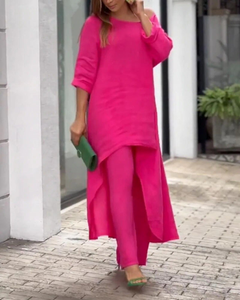 Damen Bequemes Trendiges Freizeitset | Sommerlich in Rose
