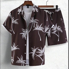 Frank | Herren Tropical Sommerhemd Set in Dunkelbraun