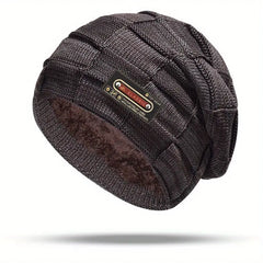 Zovian – Warm Gestrickte Mütze in Kaffee