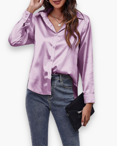 Damen Elegant Langärmelige Bluse | Festliche Blusen für Anlässe in Lila