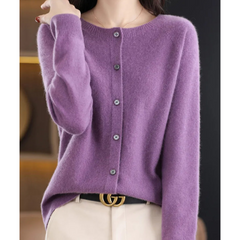 Olivia - Cardigan aus weicher Kaschmirwolle in Violett
