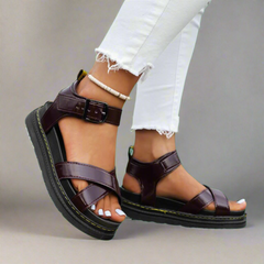 Verena | Orthopädische Sandalen aus weichem Premium-Material für schmerzfreie Schritte in Weinrot