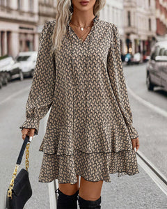 Irina - Langarm Kleid - Mühelose Eleganz in Khaki