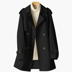 Doppelreihiger Trenchcoat für Damen in Schwarz
