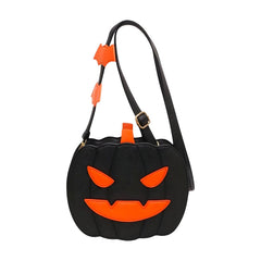 Juna Halloween Kürbis-Umhängetasche – Verstellbarer Riemen & festliches Design in Schwarz