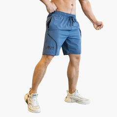 Herren-Shorts für Sport mit Kordelzug und Feuchtigkeitstransport in Blau