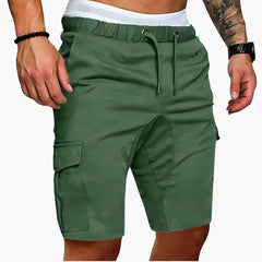 Herren Cargo Shorts mit Taschen und elastischem Bund für Sommer in Grün