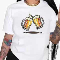 Bedrucktes Oktoberfest T-Shirt für Damen - Oktoberfest 2025 in Weiß
