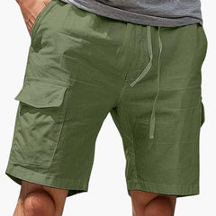 Herren Cargo Shorts mit Taschen aus Sommerstoff in Grün