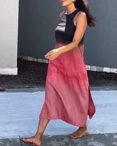 Fenja - Kleid - Farbverlauf - Ärmellos in Rot