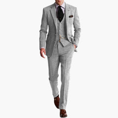 Hochzeitsgast-Anzug - eleganter Stil für Herren mit Weste in Silber