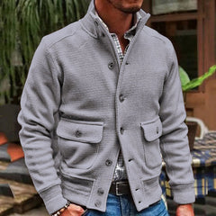 Nils - Modische Jacke mit Stehkragen in Grau