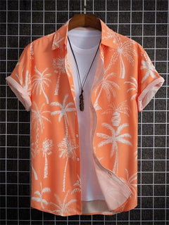 Tropisches 3D-Blumen-Hawaii-Hemd – Stil und Komfort in einem in Orange