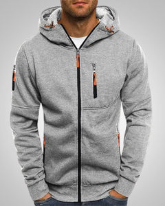 David | Herren Komfort Reißverschluss Hoodie in Hell Grau
