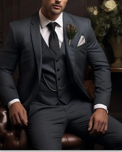 Herren Anzug 3-teilig Slim Fit | Klassisch & Elegant für Hochzeitsgäste in Dunkelgrau