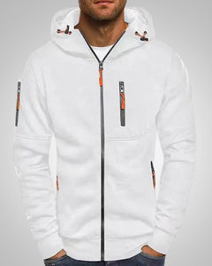 David | Herren Komfort Reißverschluss Hoodie in Weiß