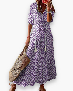Damen Elegantes A-Linien Abendkleid | Maxi in Lila