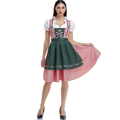 Damen Elegantes Traditionelles Dirndlkleid | Midi in Olivgrün