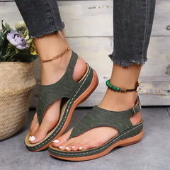 Talia - Modischen Ledersandalen in Grün